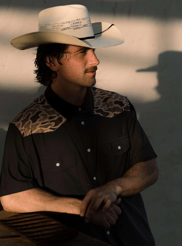 Burlebo Performance Western Shirt - Black & Gauge Camo