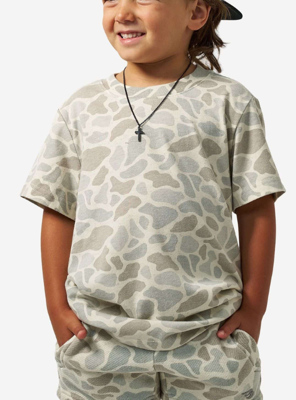 Burlebo Youth Vintage Washed Tee - Classic Deer Camo