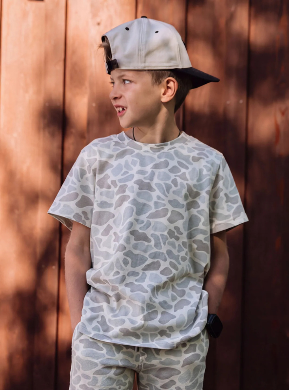 Burlebo Youth Vintage Washed Tee - Classic Deer Camo