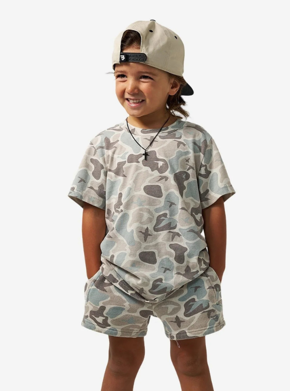 Burlebo Youth Vintage Washed Tee - Mallard Mayhem Camo