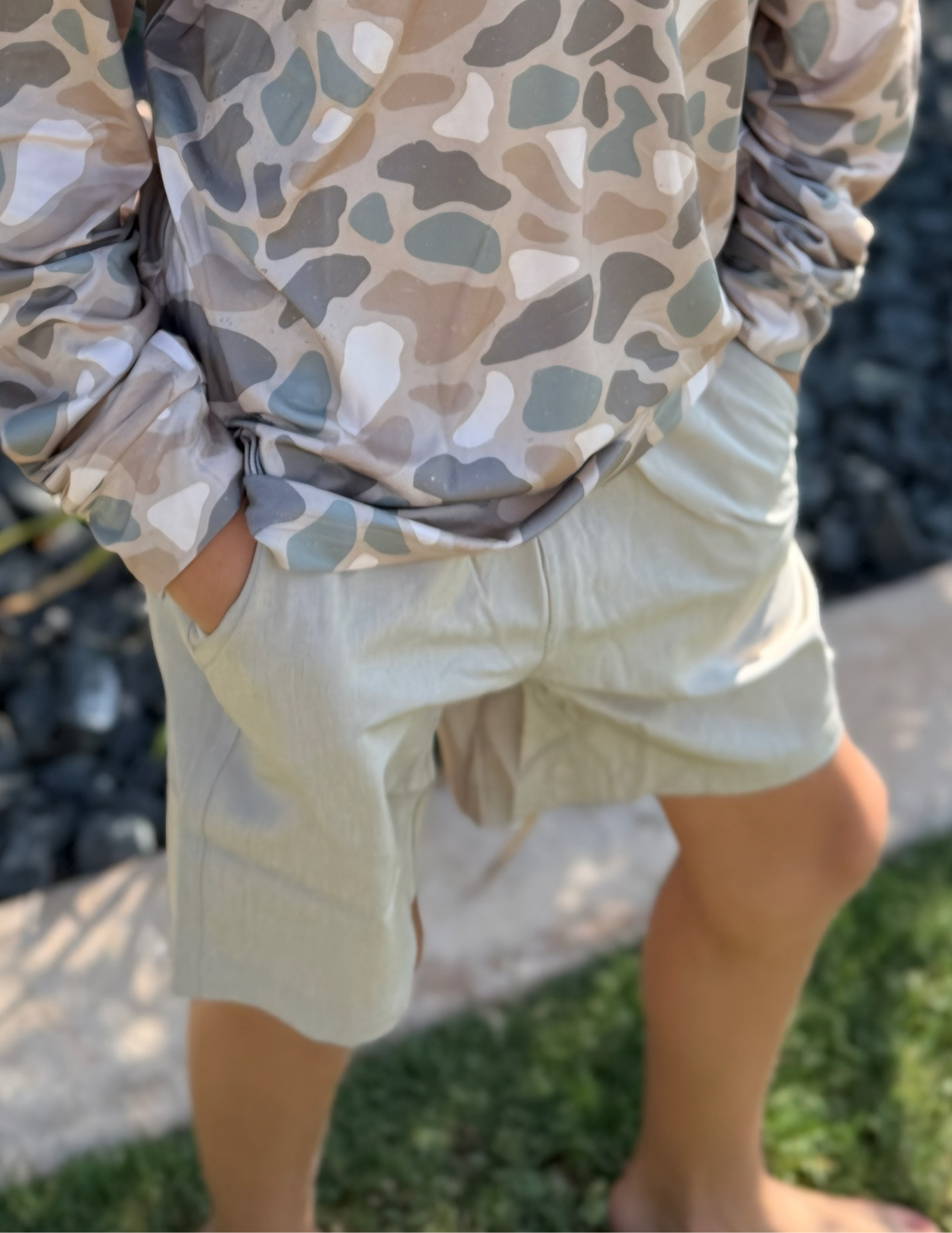 Burlebo Youth Athletic Short - Heather Khaki Venado Camo Liner - The Foundry