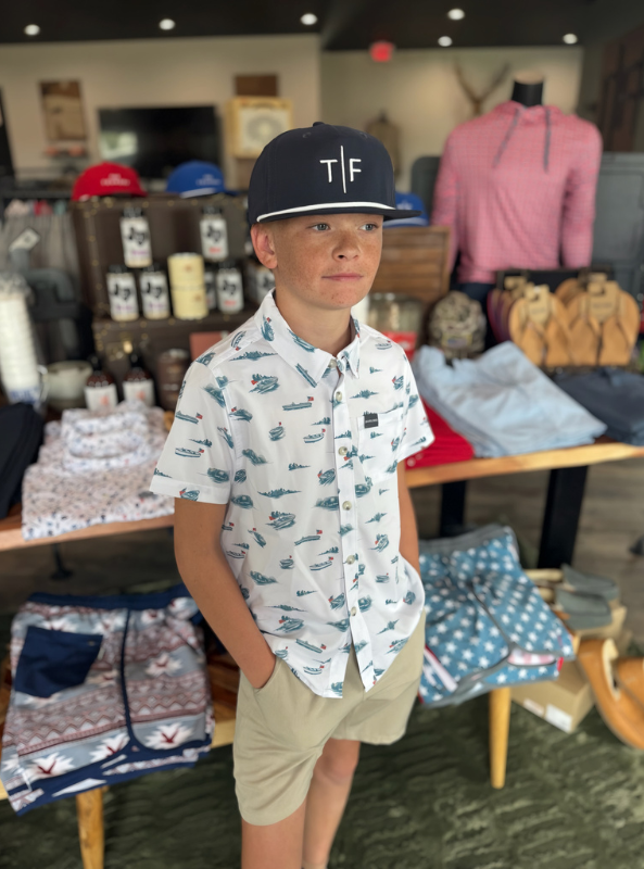 Burlebo Youth Performance Button Up- Lake Weekend