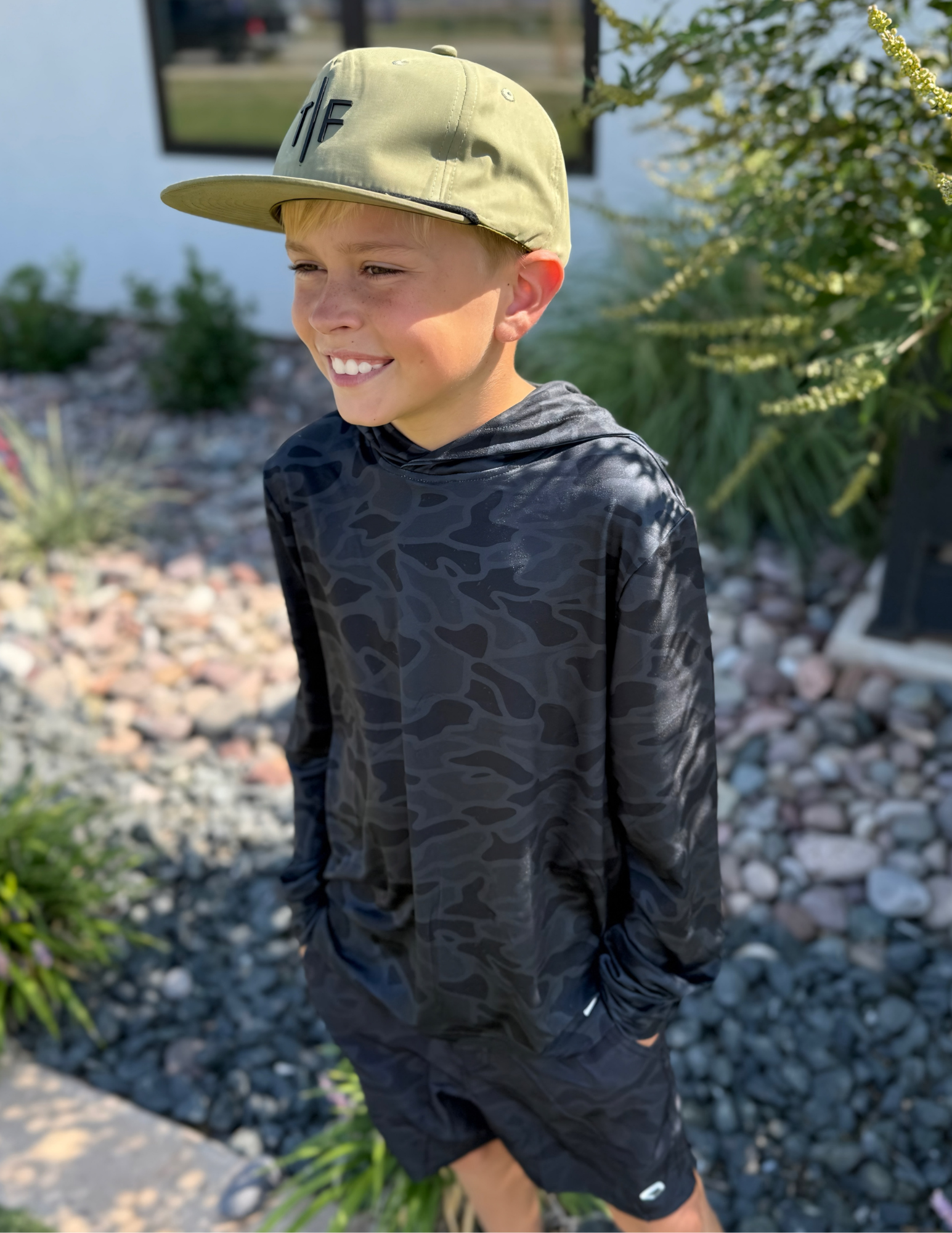 Youth Performance Hoodie - Black Camo - The Foundry