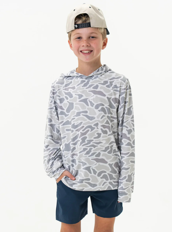 Burlebo Youth Performance Hoodie - White Camo - The Foundry