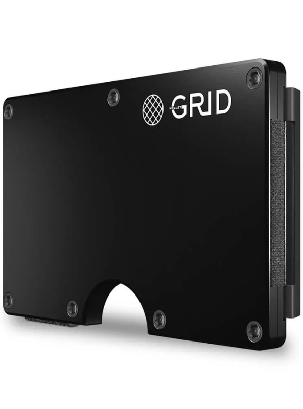 Grid Wallet-Black Aluminum - The Foundry