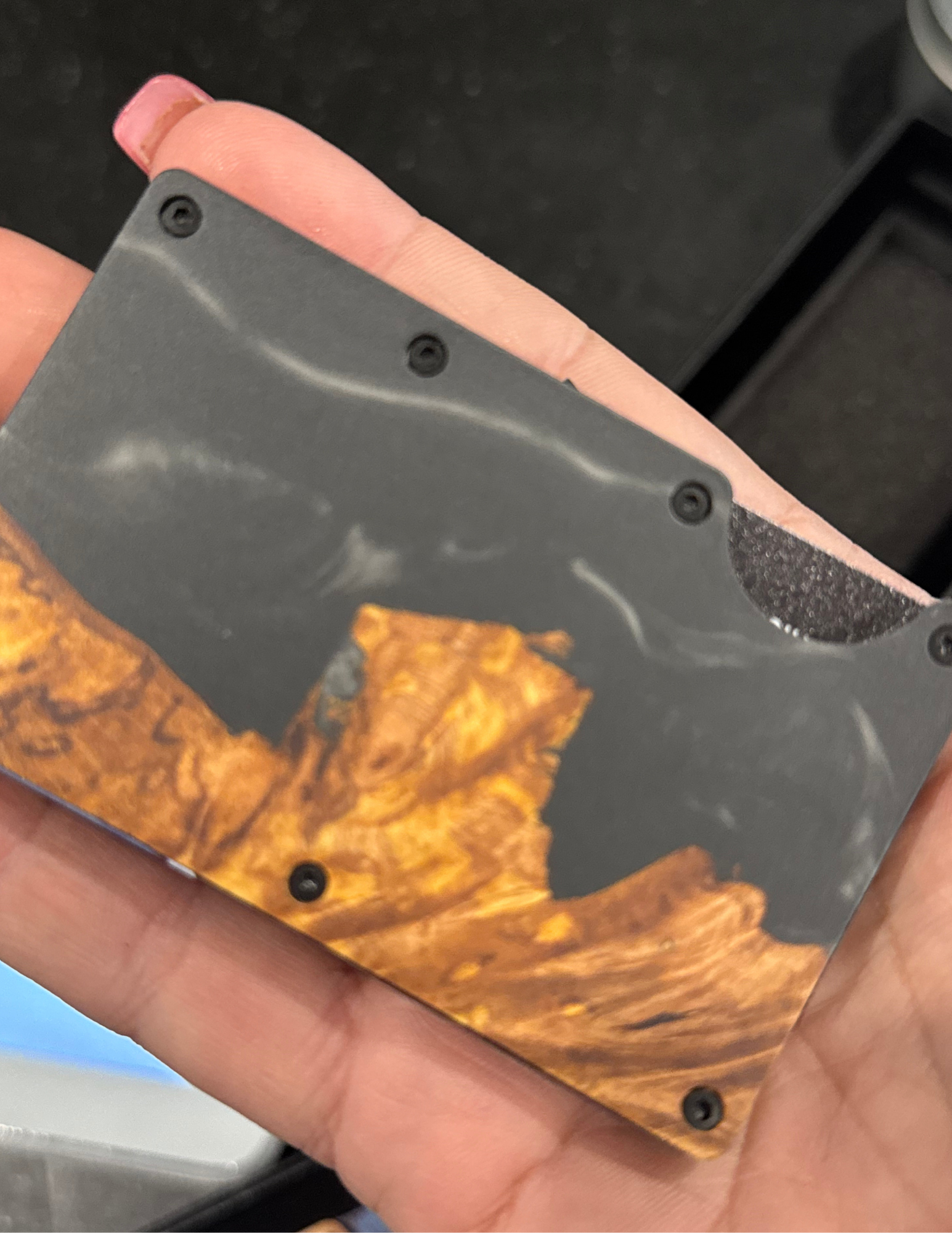 Wood Wallet Money Clip- Black
