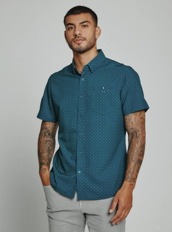 Prescott Shirt- Teal - The Foundry