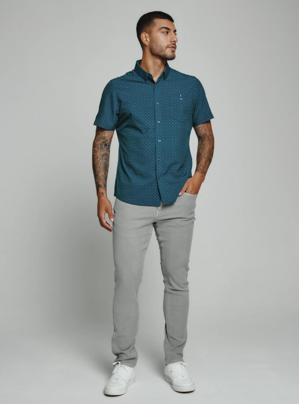 Prescott Shirt- Teal - The Foundry