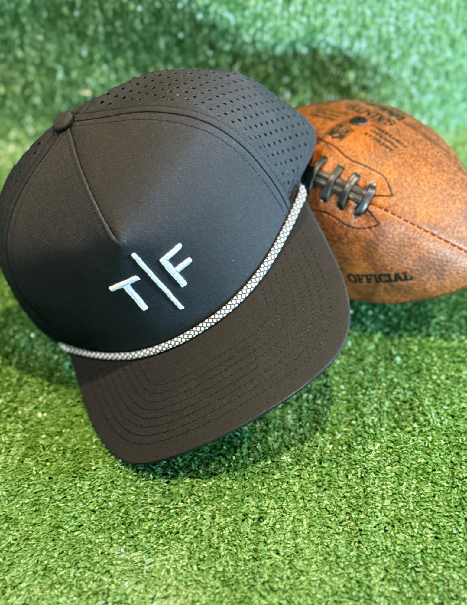 BH- Black Hat With White TF Embroidery