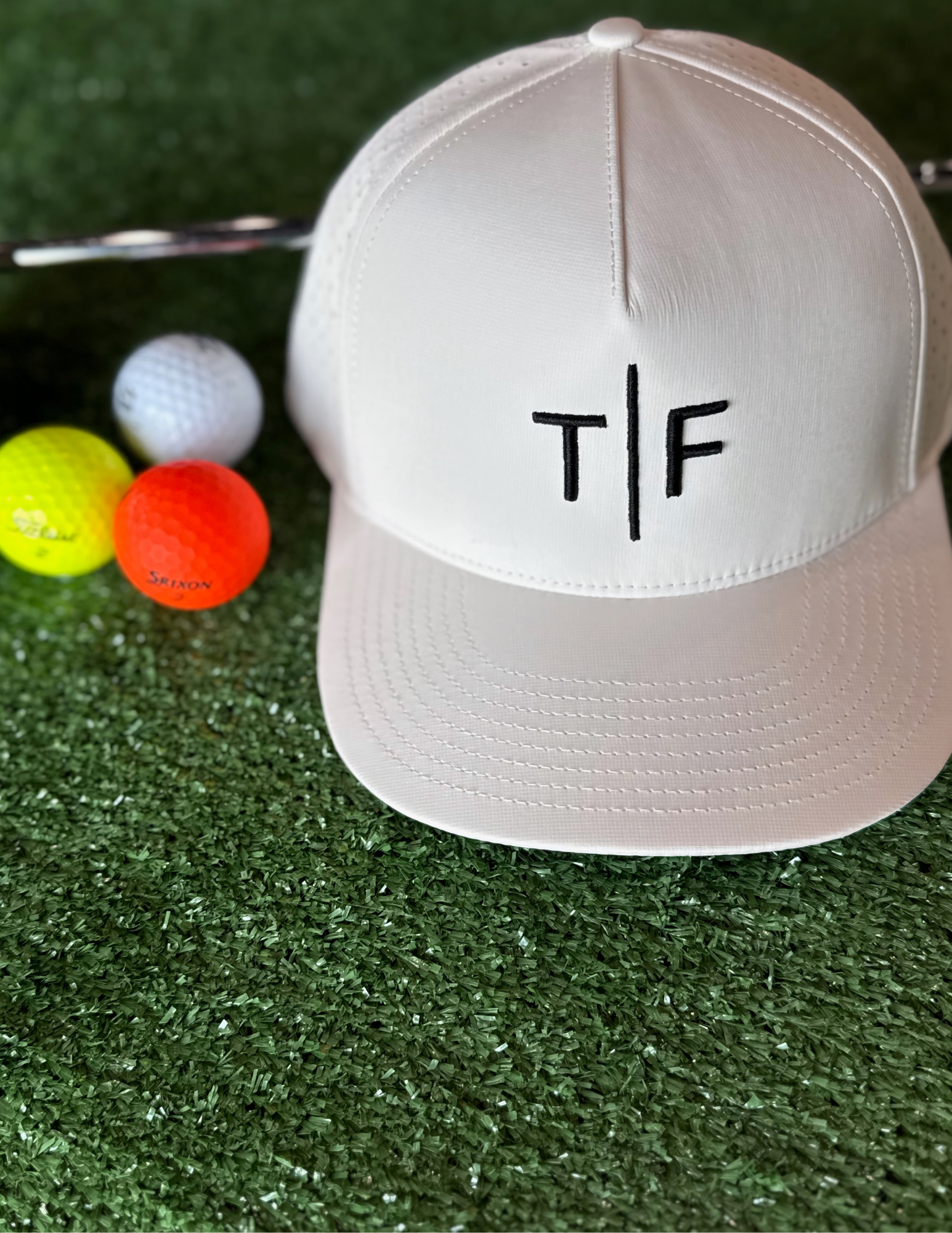 Blackhawk Hat Off-White w/Black Embroidery T|F