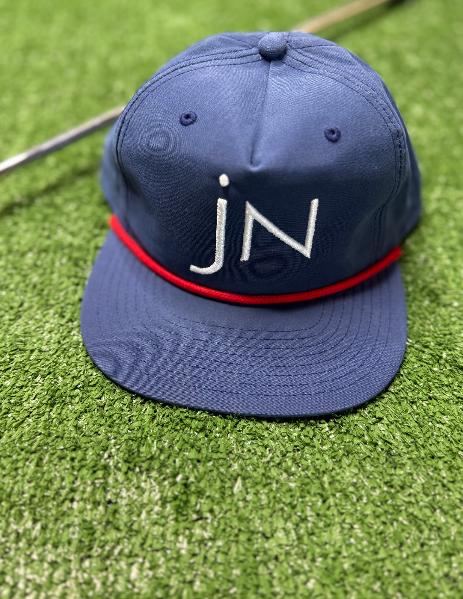 Decky Navy JN Hat with Red rope