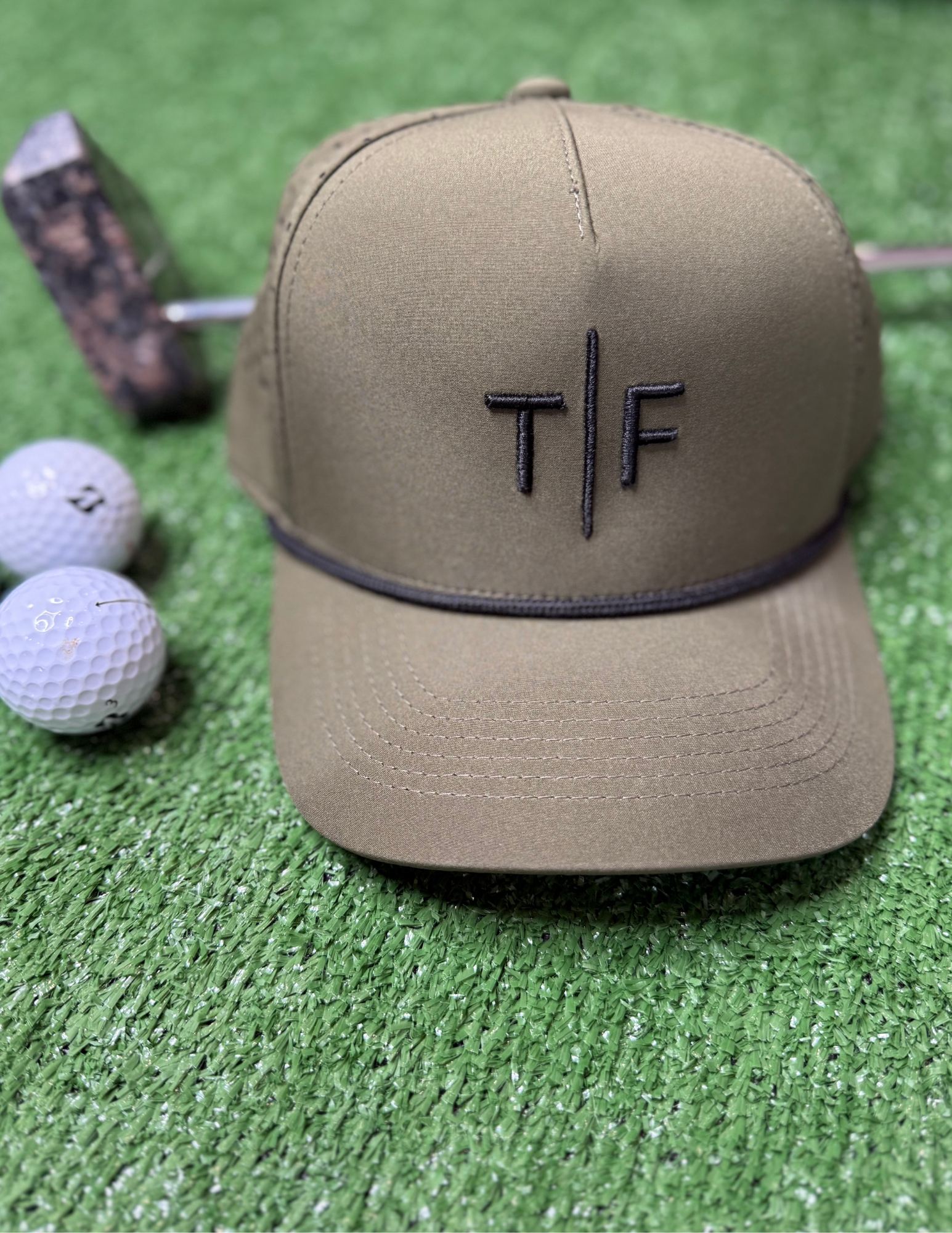 Olive Green Hat w/ T/F Black Rope - The Foundry