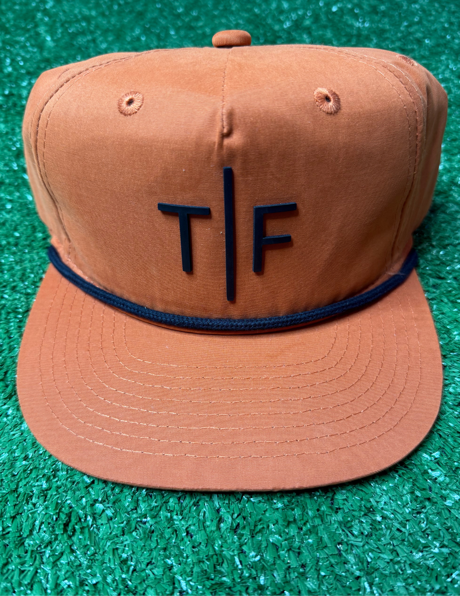 Richardson Burnt Orange Hat with Leather T/F - The Foundry