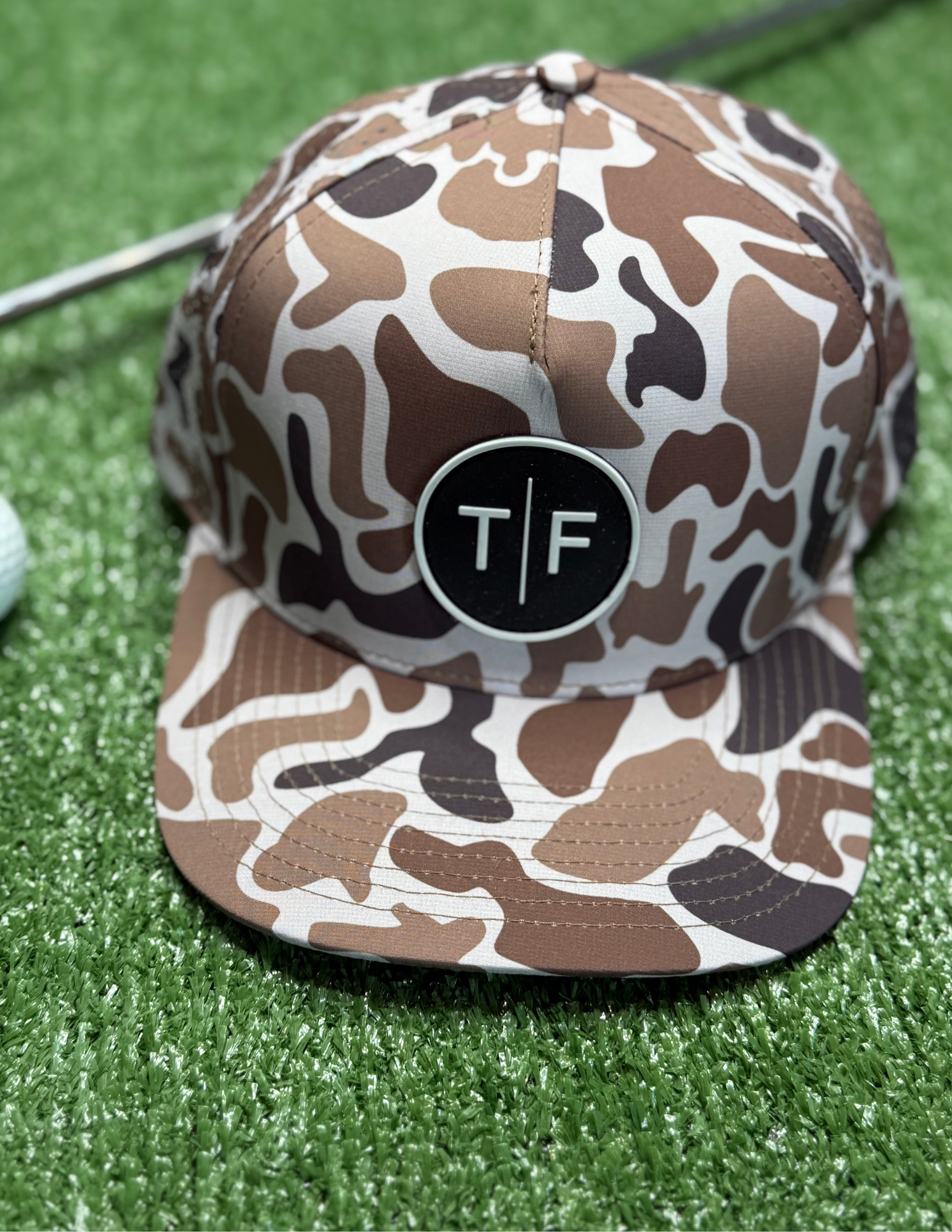 T/F Black Hawk-Old School Camo Cap with PVC Patch