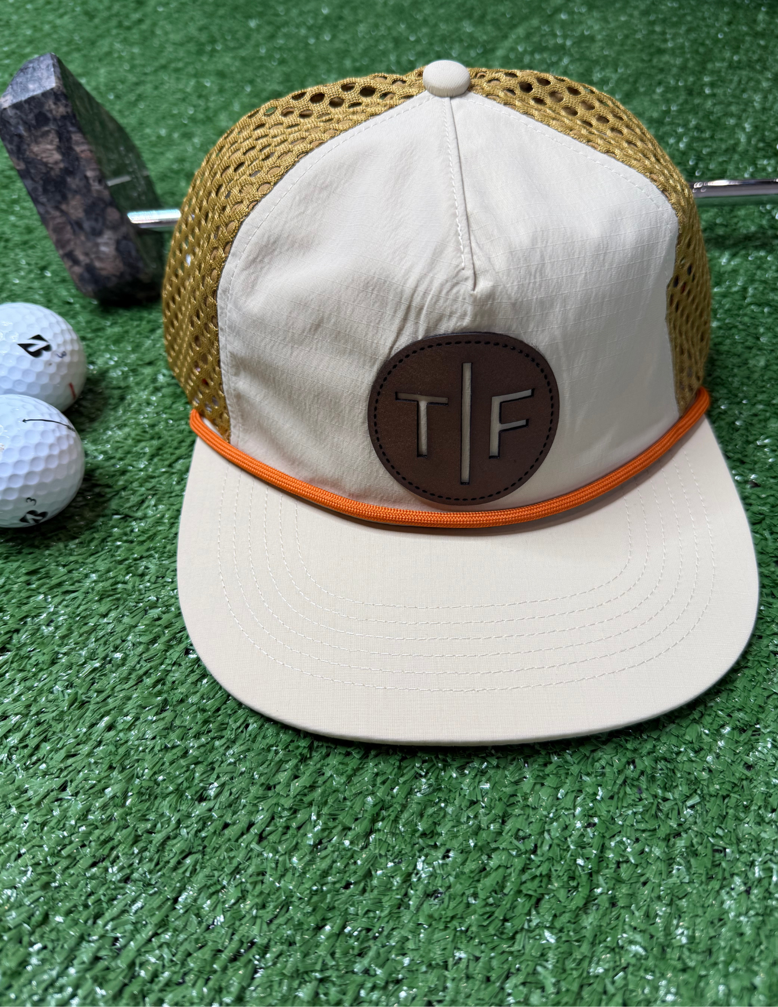Wild Bills Sand & Gold w/ Orange Rope- Leather T/F Patch - The Foundry