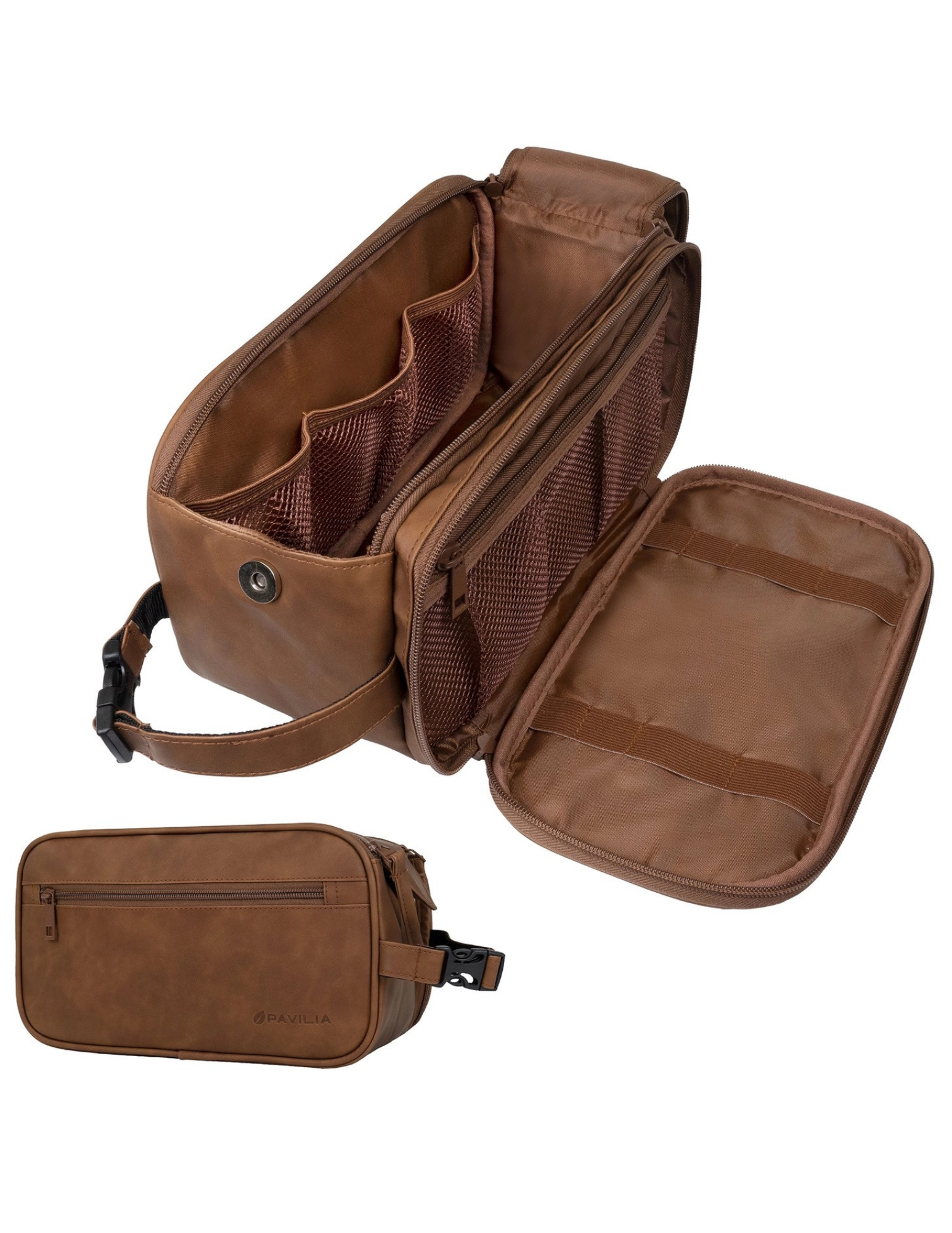Men's Classic Dopp Kit Toiletry Bag- Brown