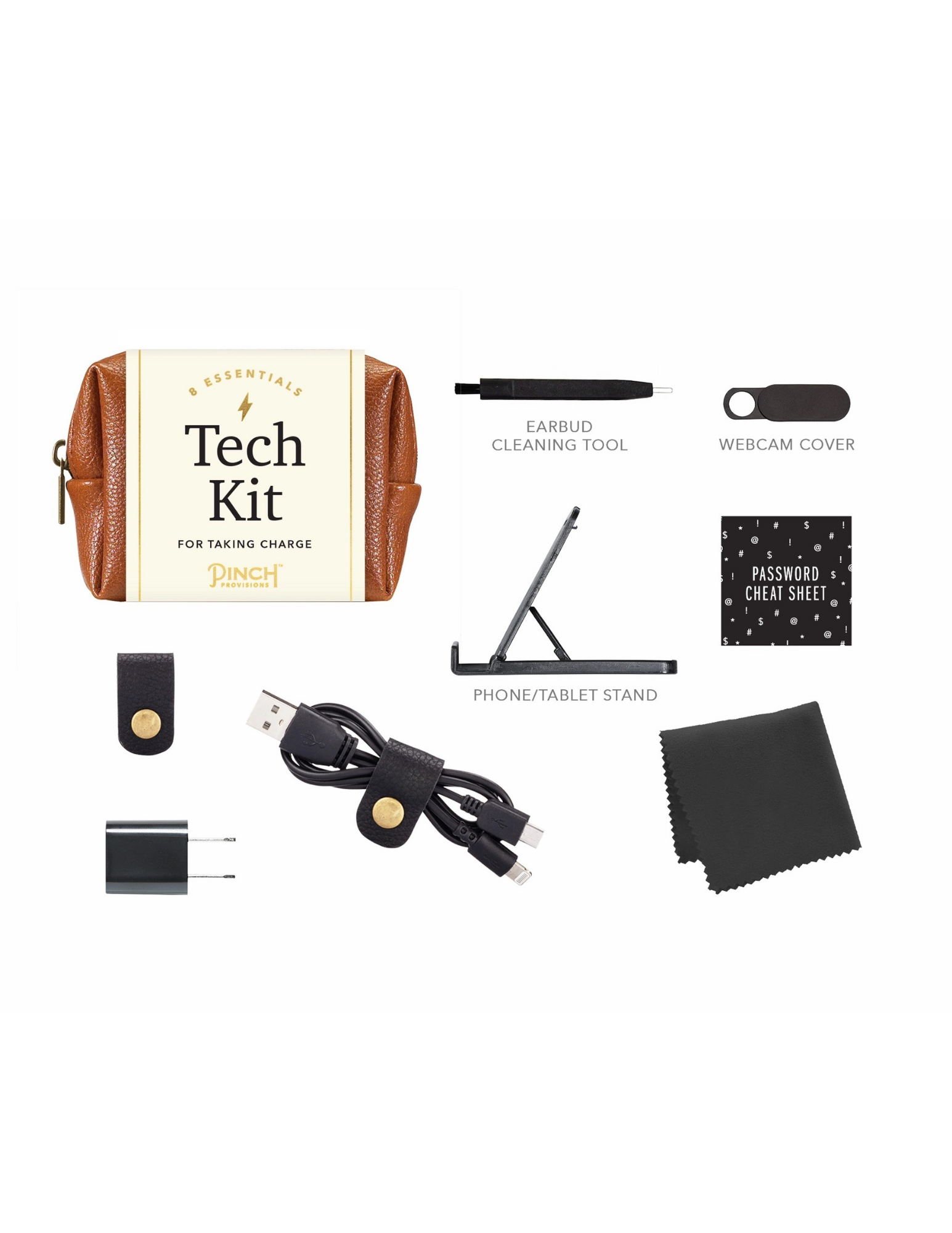 Tech Kit | Vegan Leather | Mens Gifts- Cognac