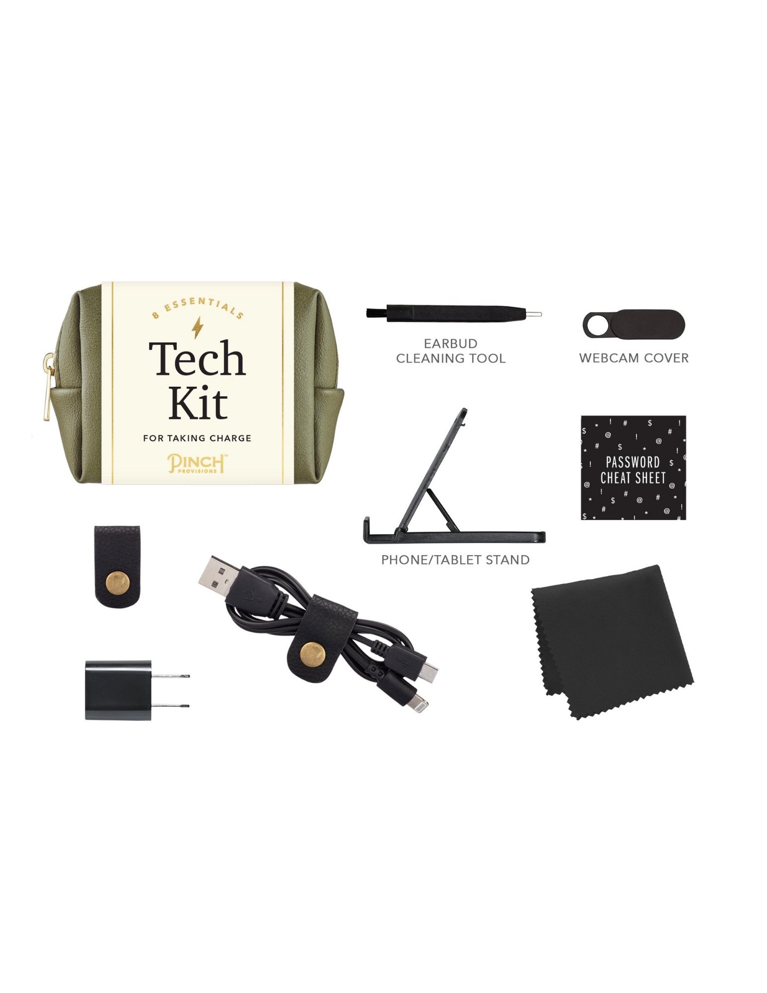 Tech Kit | Vegan Leather | Mens Gifts- Olive