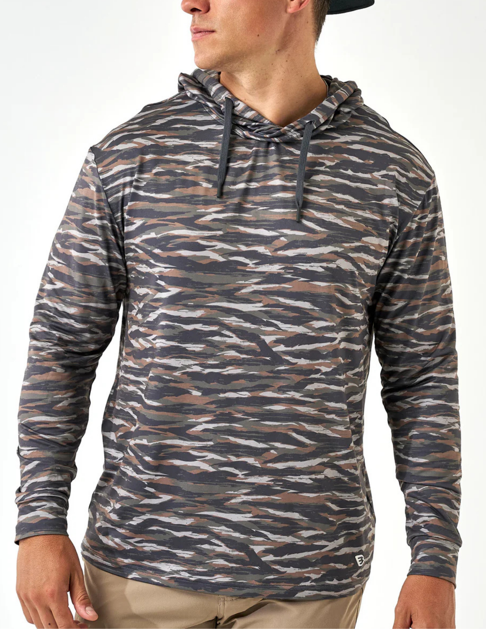 Burlebo Performance Hoodie- Tiger Stripe Camo- Wetland