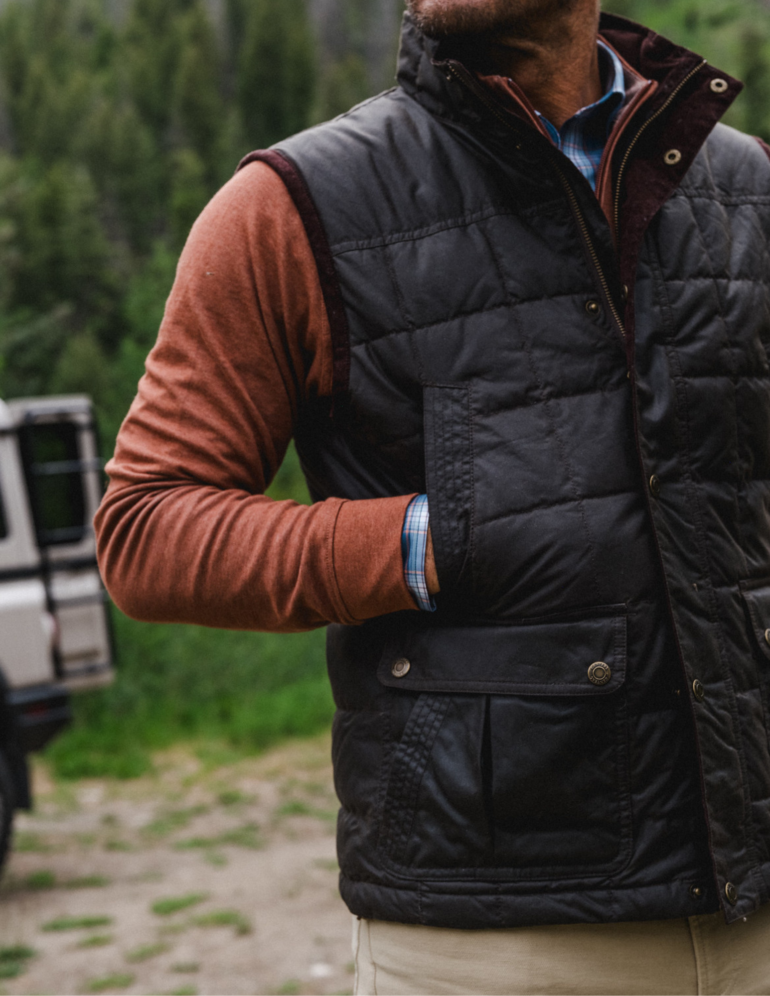 GenTeal Chocolate Merritt Waxed Cotton Vest