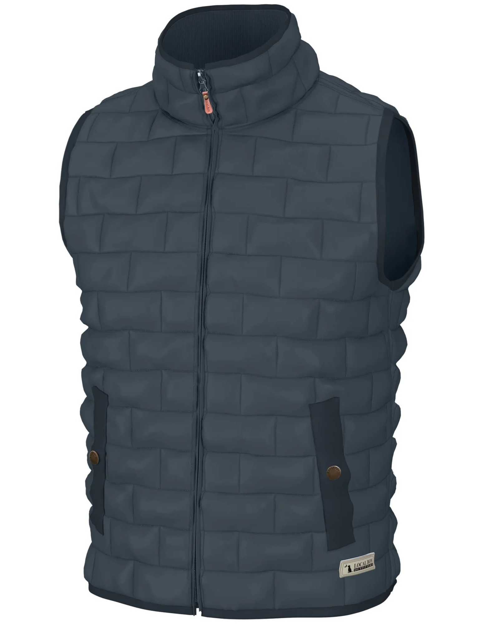 Local Boy Brick Quilted Vest - Slate
