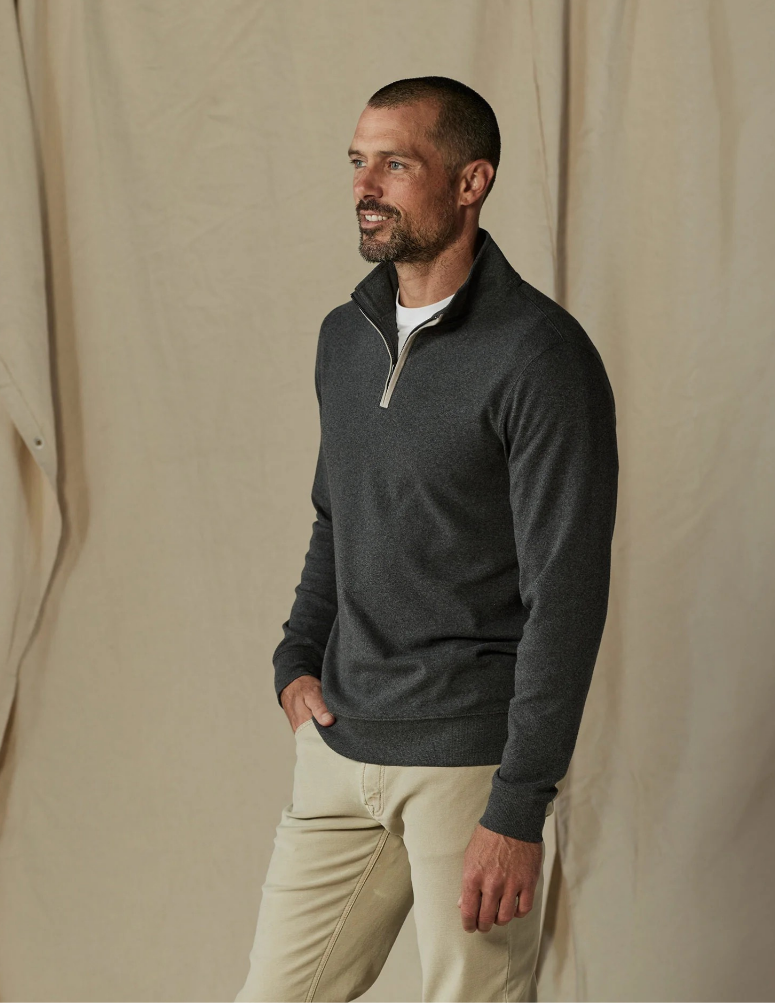Normal Brand Puremeso Weekend Quarter Zip - Charcoal