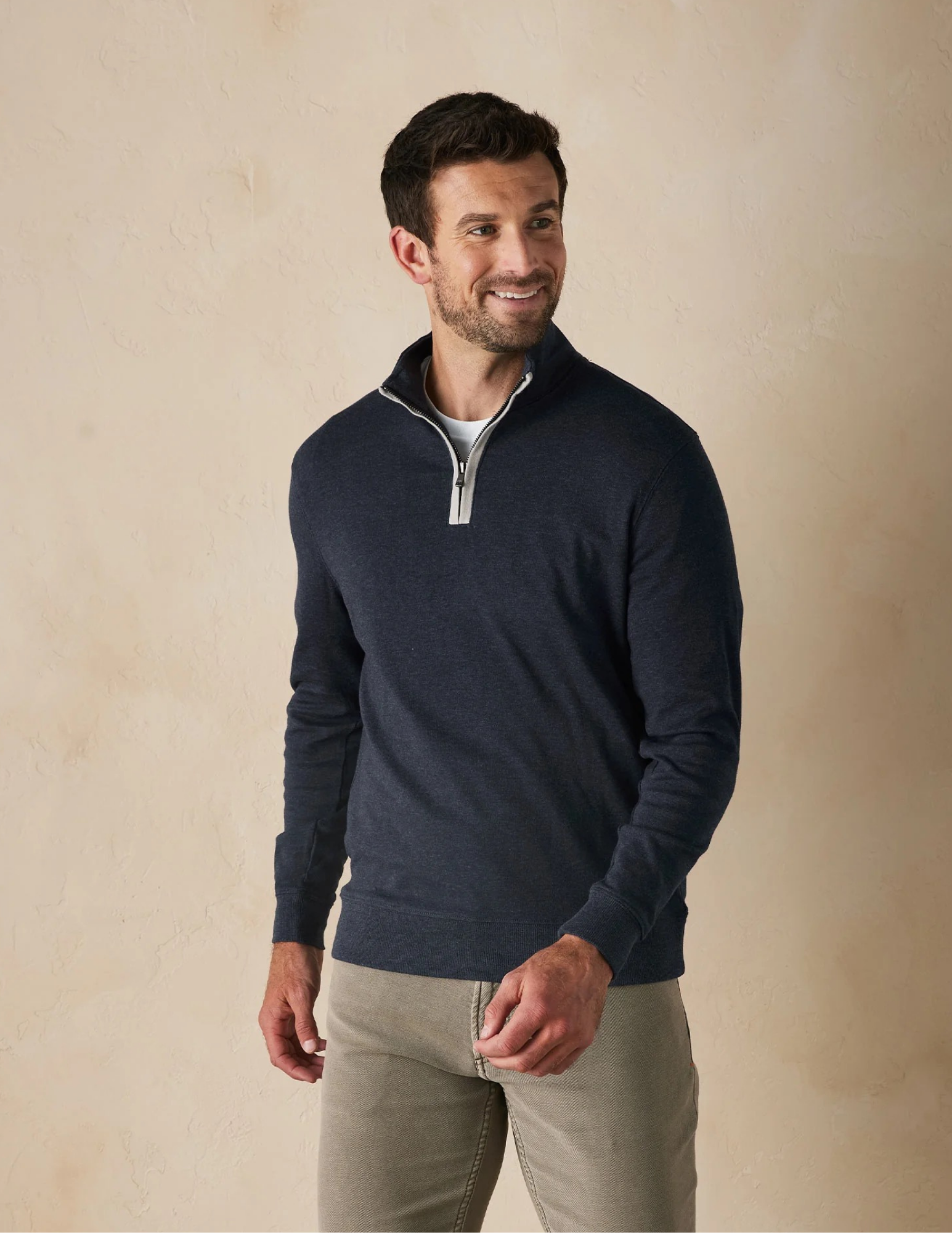 Normal Brand Puremeso Weekend Quarter Zip - Normal Navy