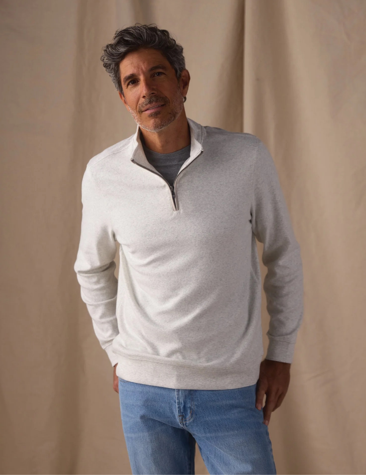 Normal Brand Puremeso Weekend Quarter Zip - Stone
