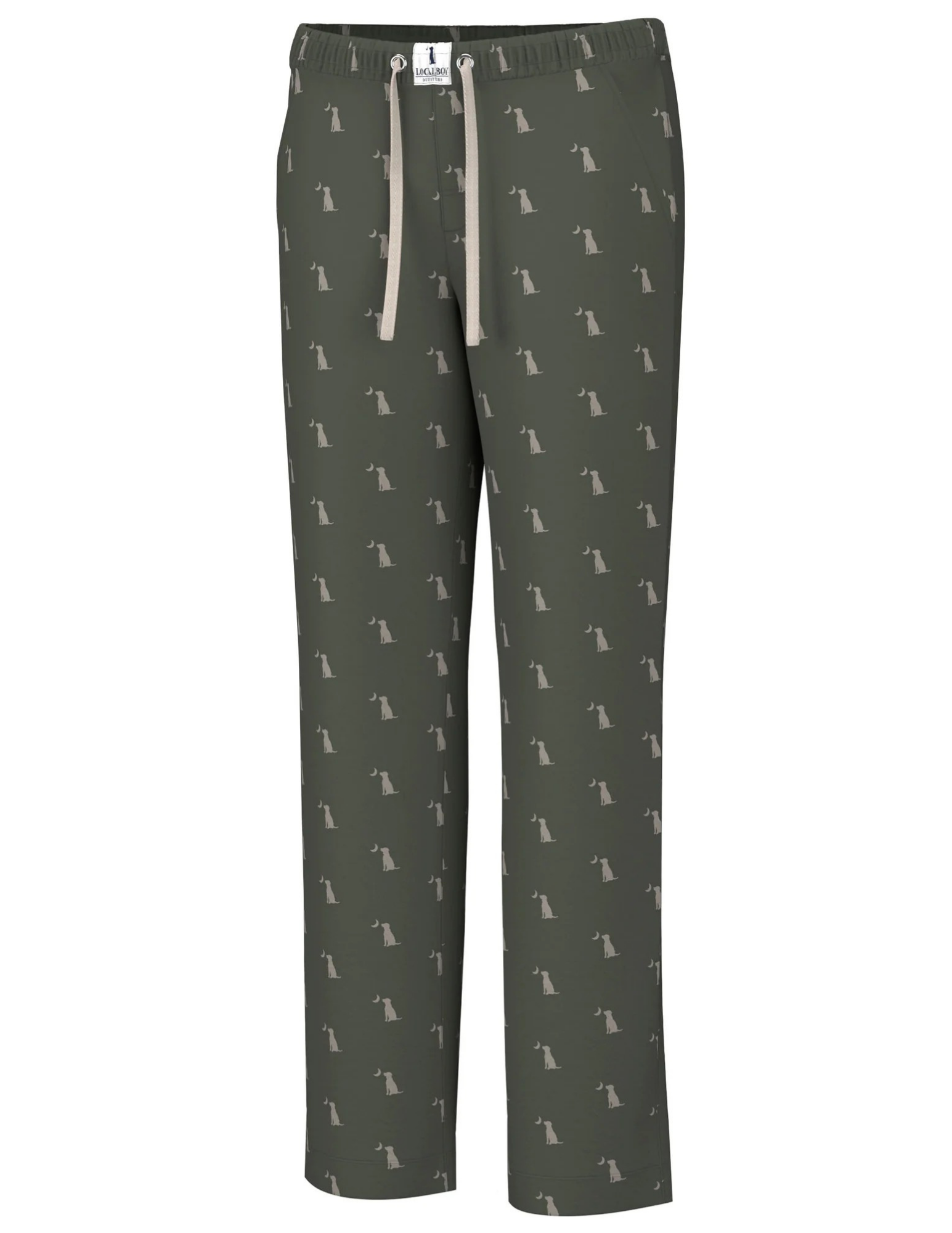 Local Boy Pajama Pants - Dk Olive Dog & Moon