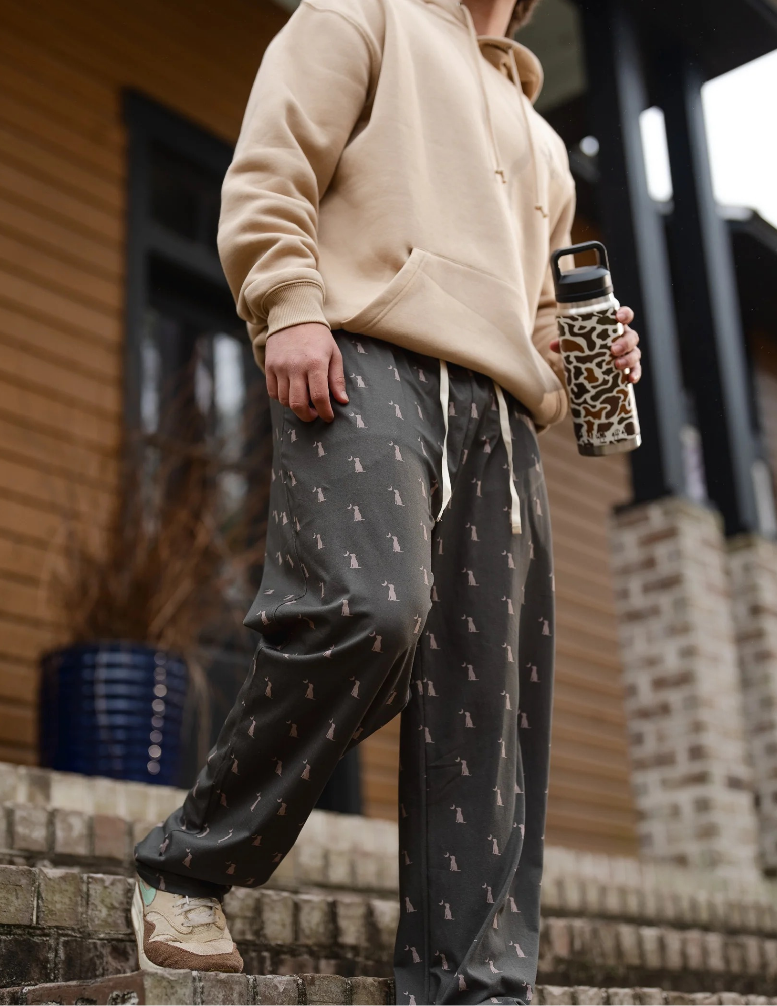 Local Boy Pajama Pants - Dk Olive Dog & Moon