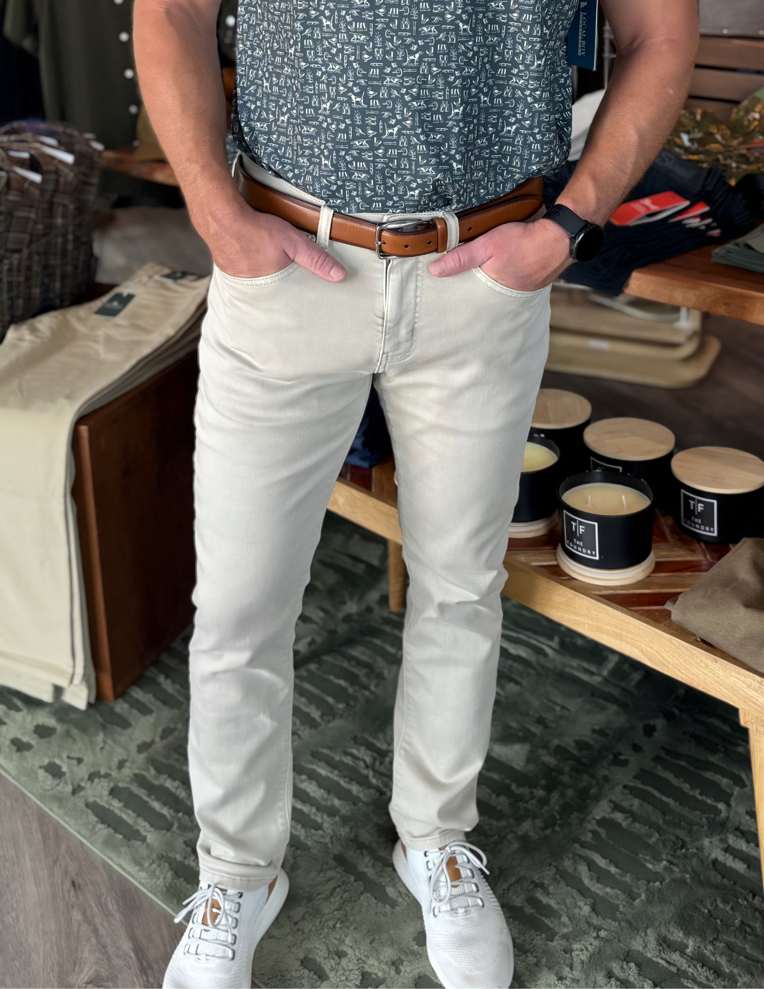7 Diamonds Payton 5 Pkt Pant - Dune