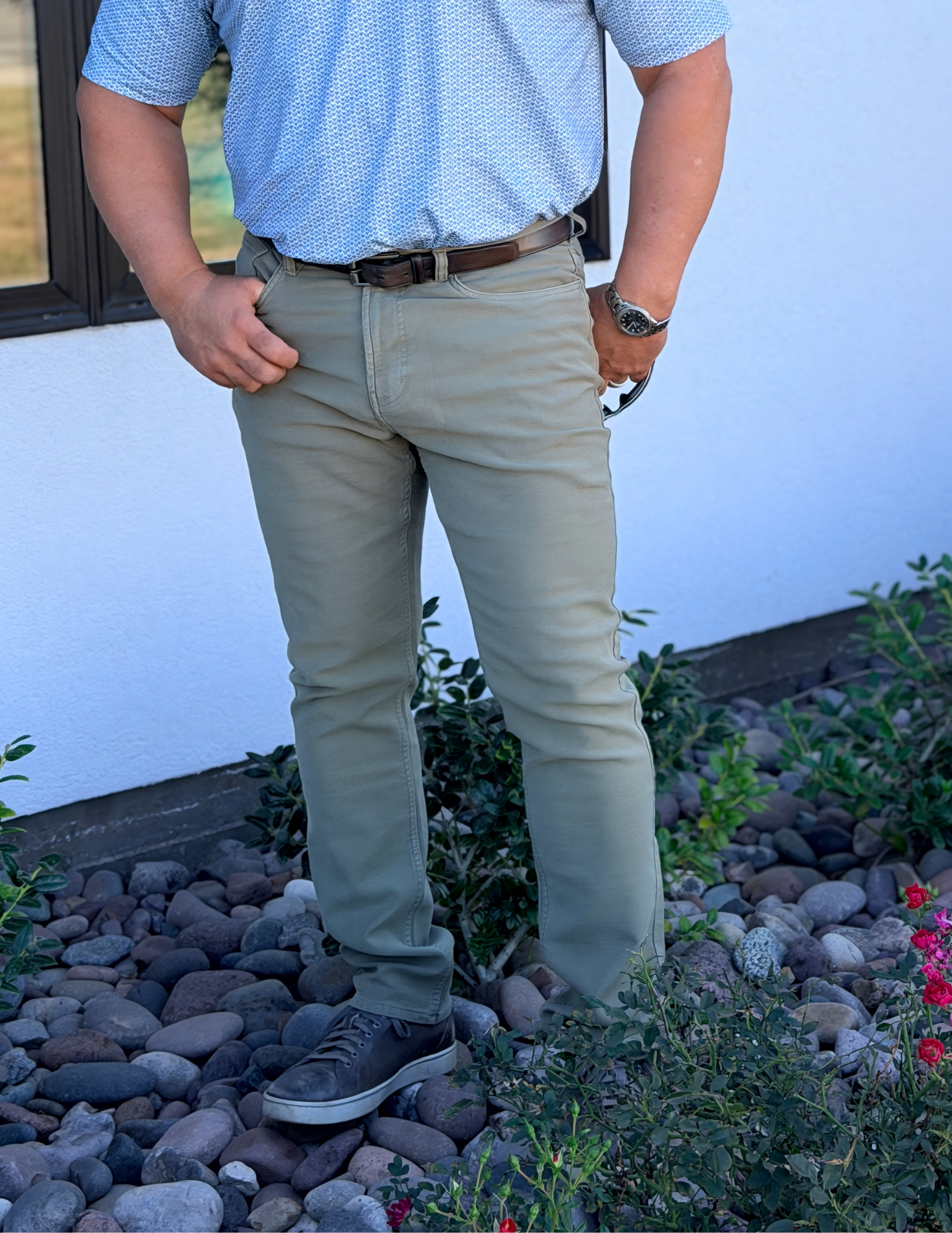 GenTeal Apparel- Olive Barlow Five-Pocket Pant