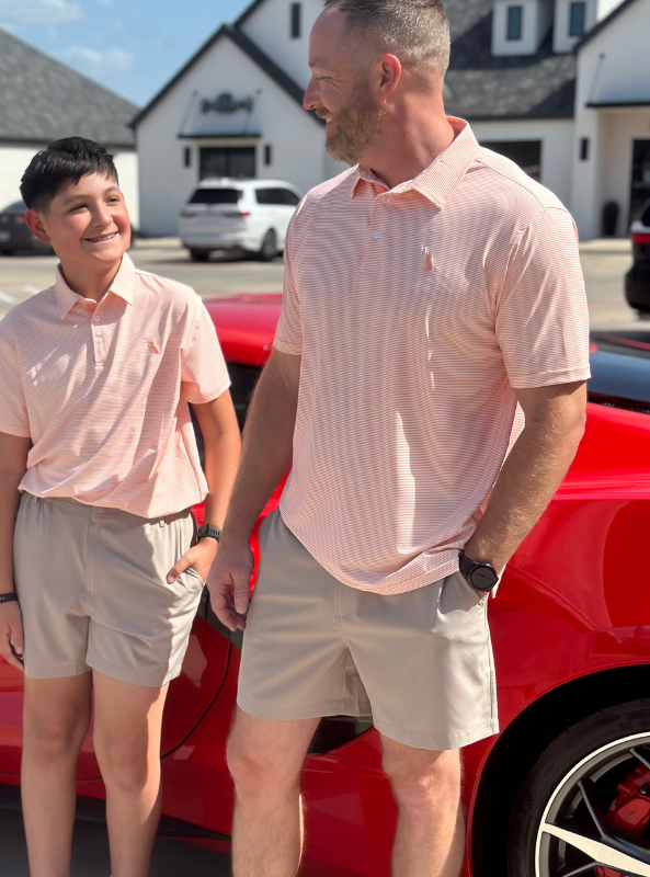 Local Boy Outfitters- Palms Polo- Peach/ White