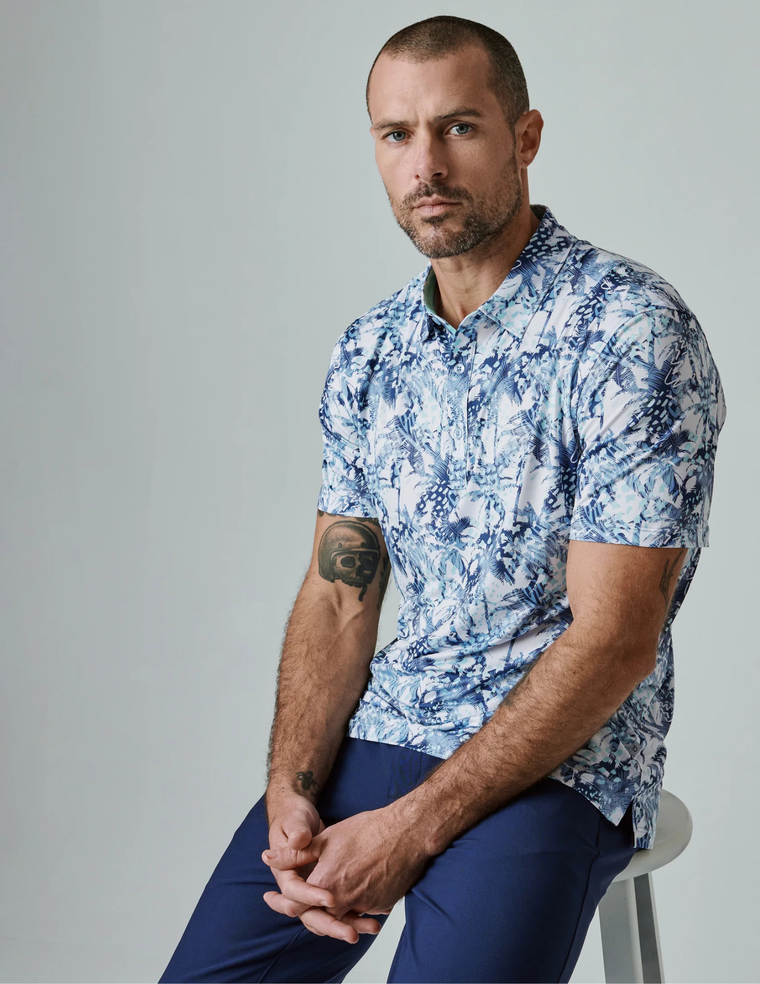 7 Diamonds Indies Polo - Blue - The Foundry