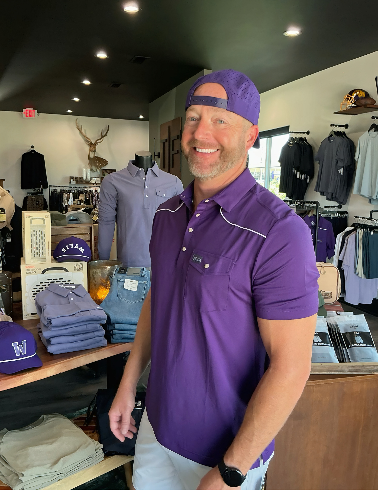 Burlebo Pearl Snap Performance Polo - Purple - The Foundry