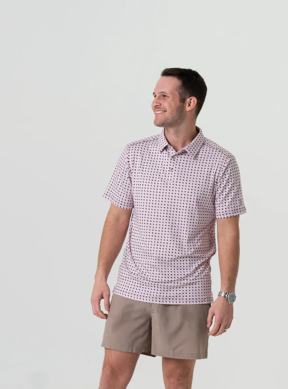 Burlebo Performance Polo Texas White & Maroon