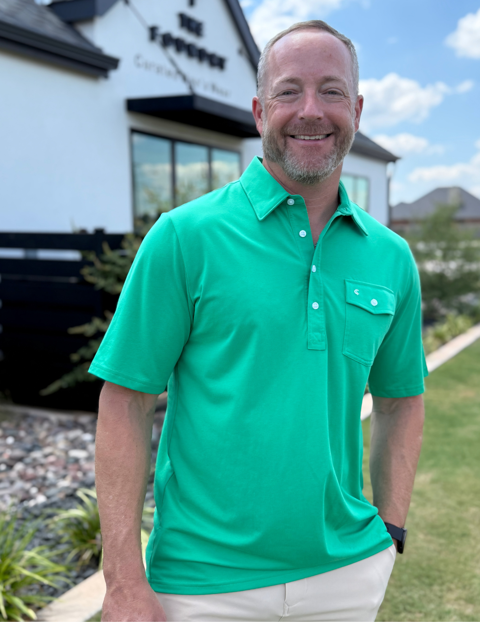 Criquet Performance Players Shirt - Golf Green