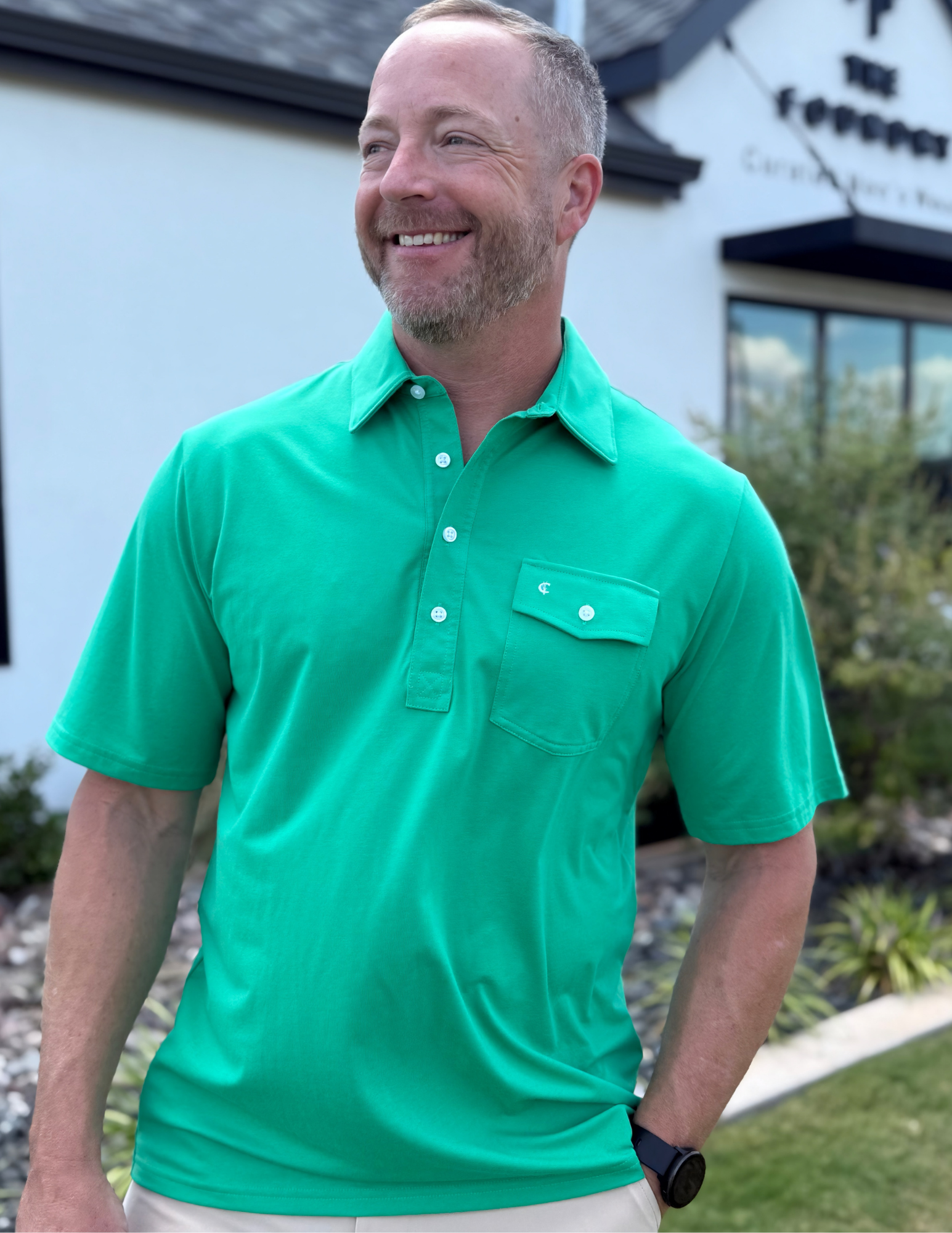 Criquet Performance Players Shirt - Golf Green