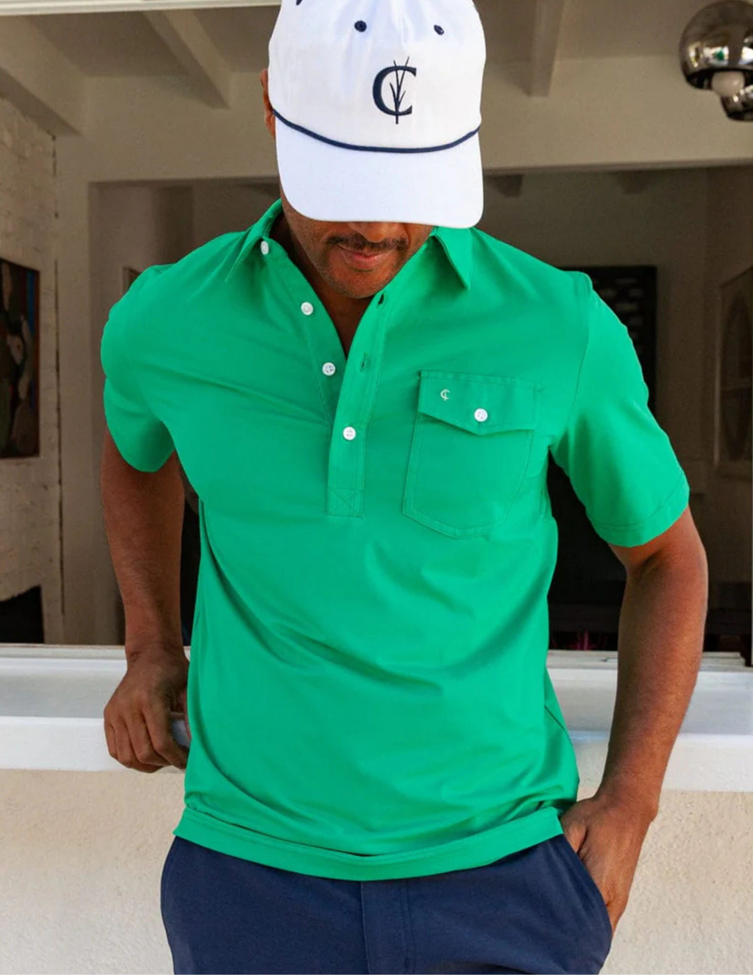 Criquet Performance Players Shirt - Golf Green