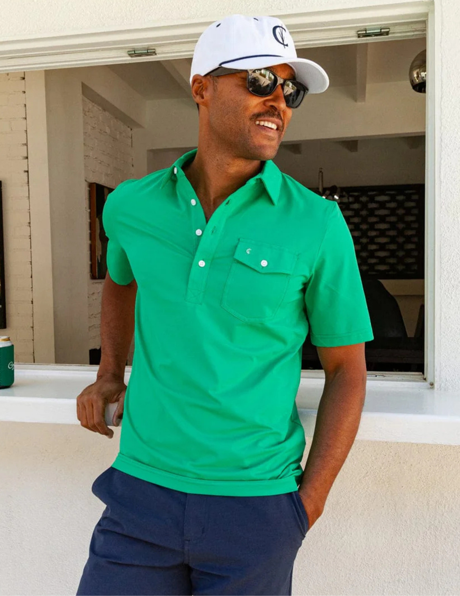 Criquet Performance Players Shirt - Golf Green