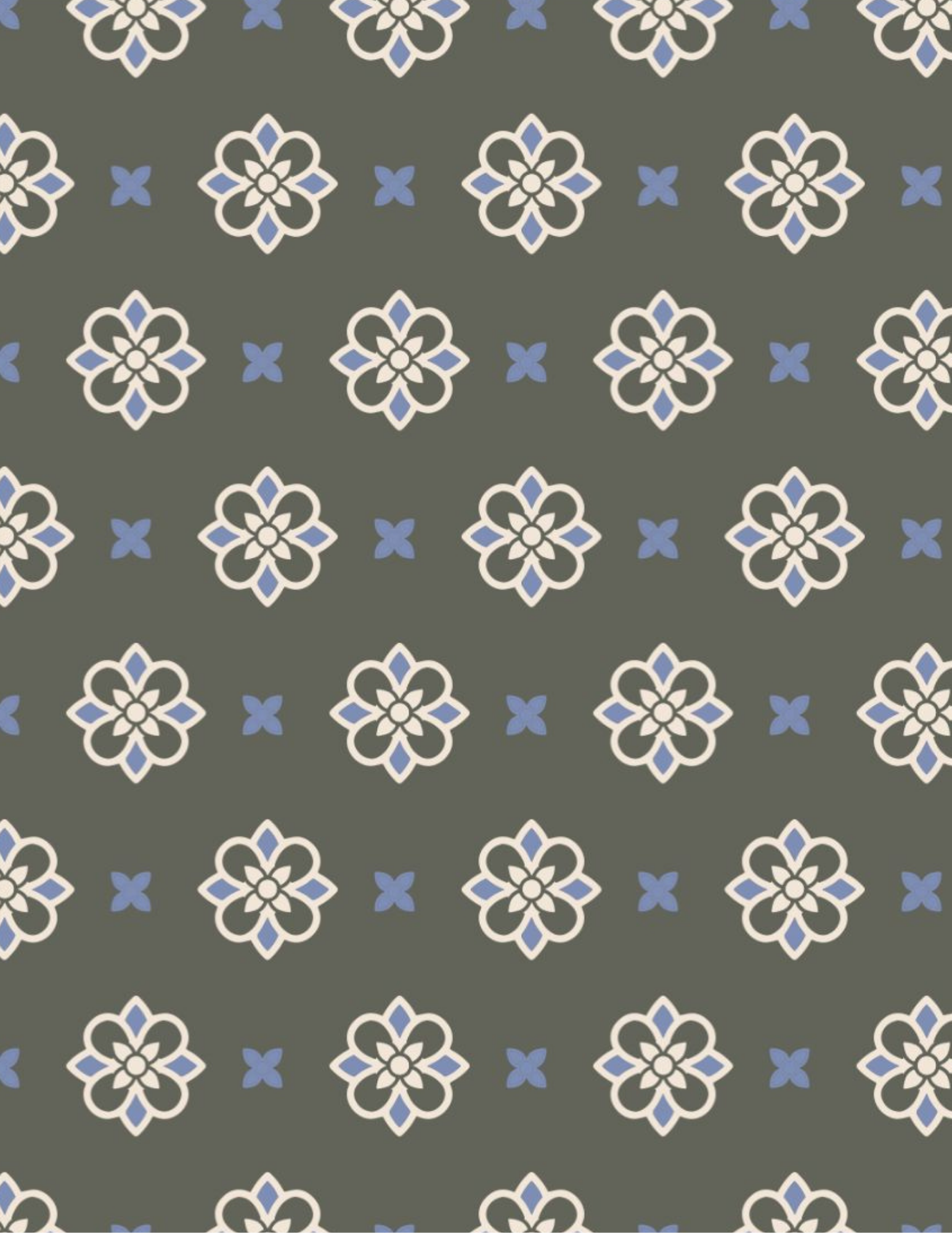 Criquet Performance Sport Players Shirt - Medallion Print Olive