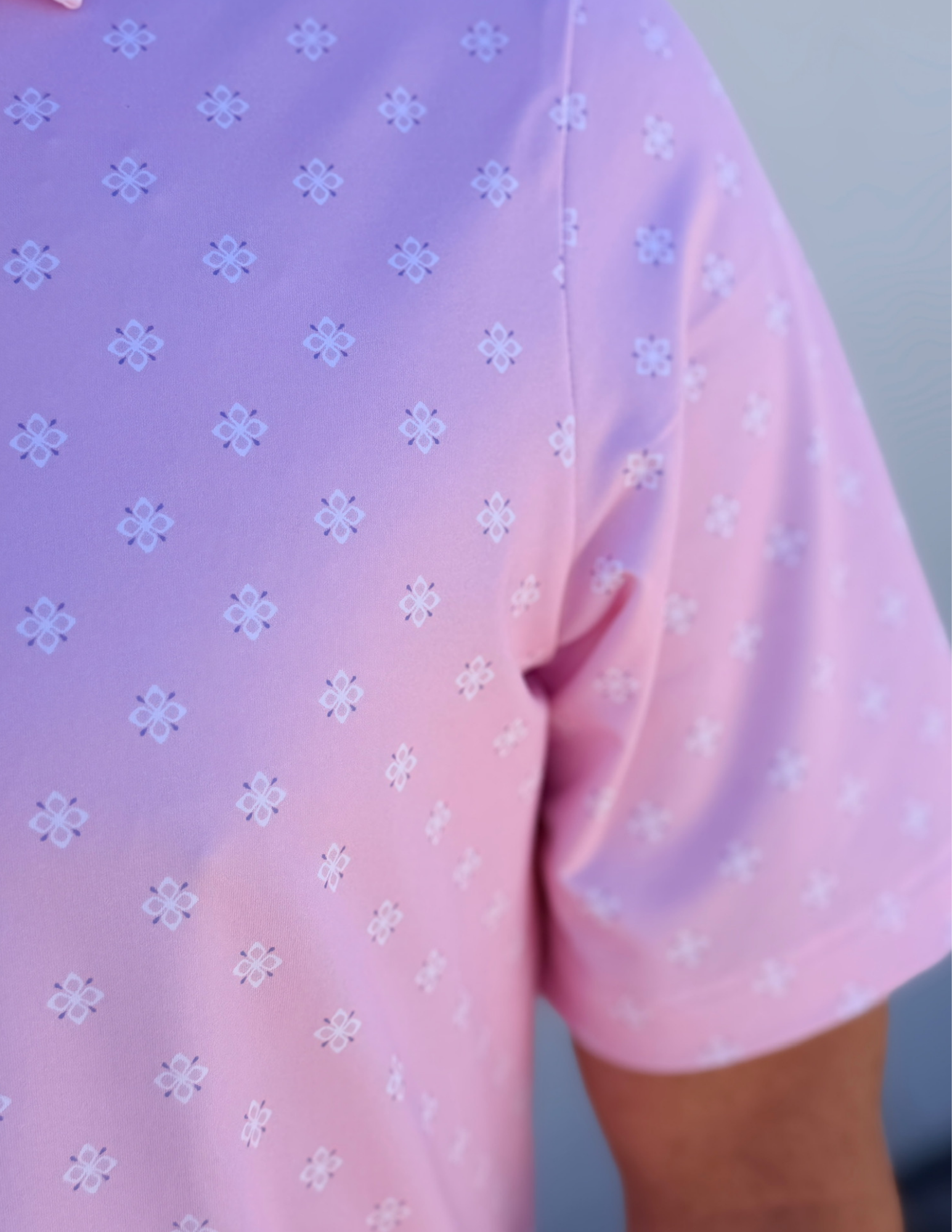 Criquet- Performance Sport Range Polo- Saltillo Print Pink