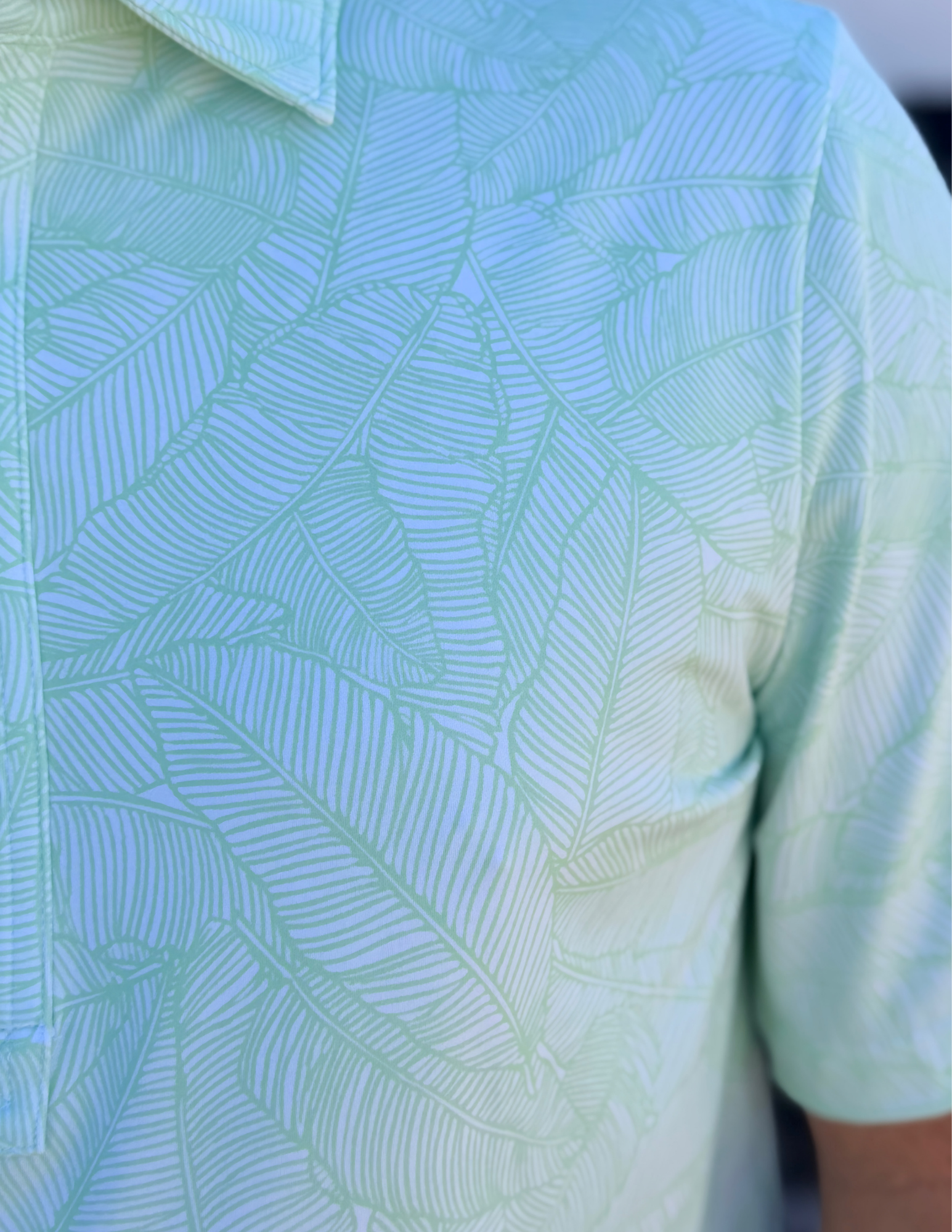 Criquet- Performance Sport Range Polo- Tropical Palm Print