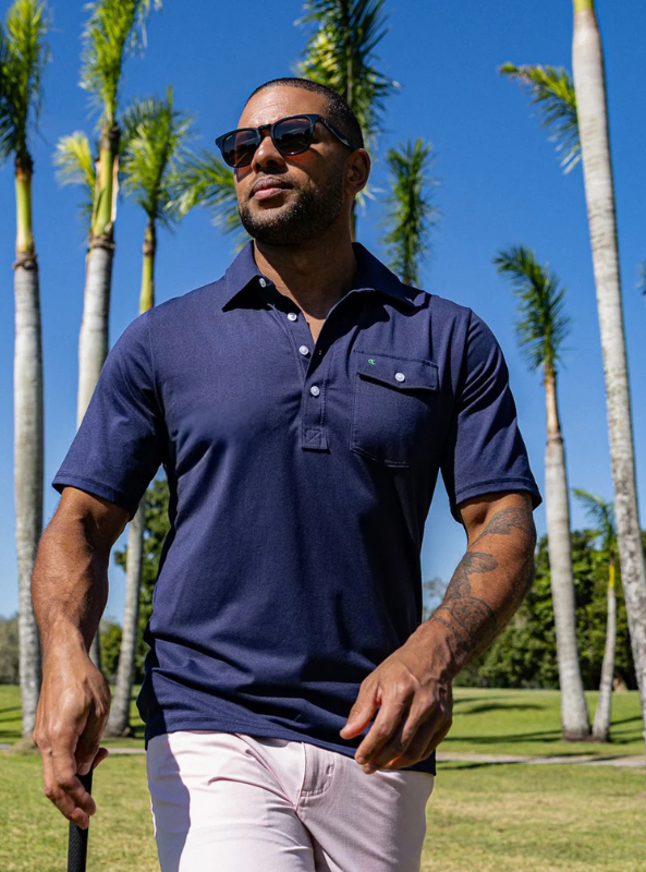 Criquet SS Performance Players Polo - Nassau Navy