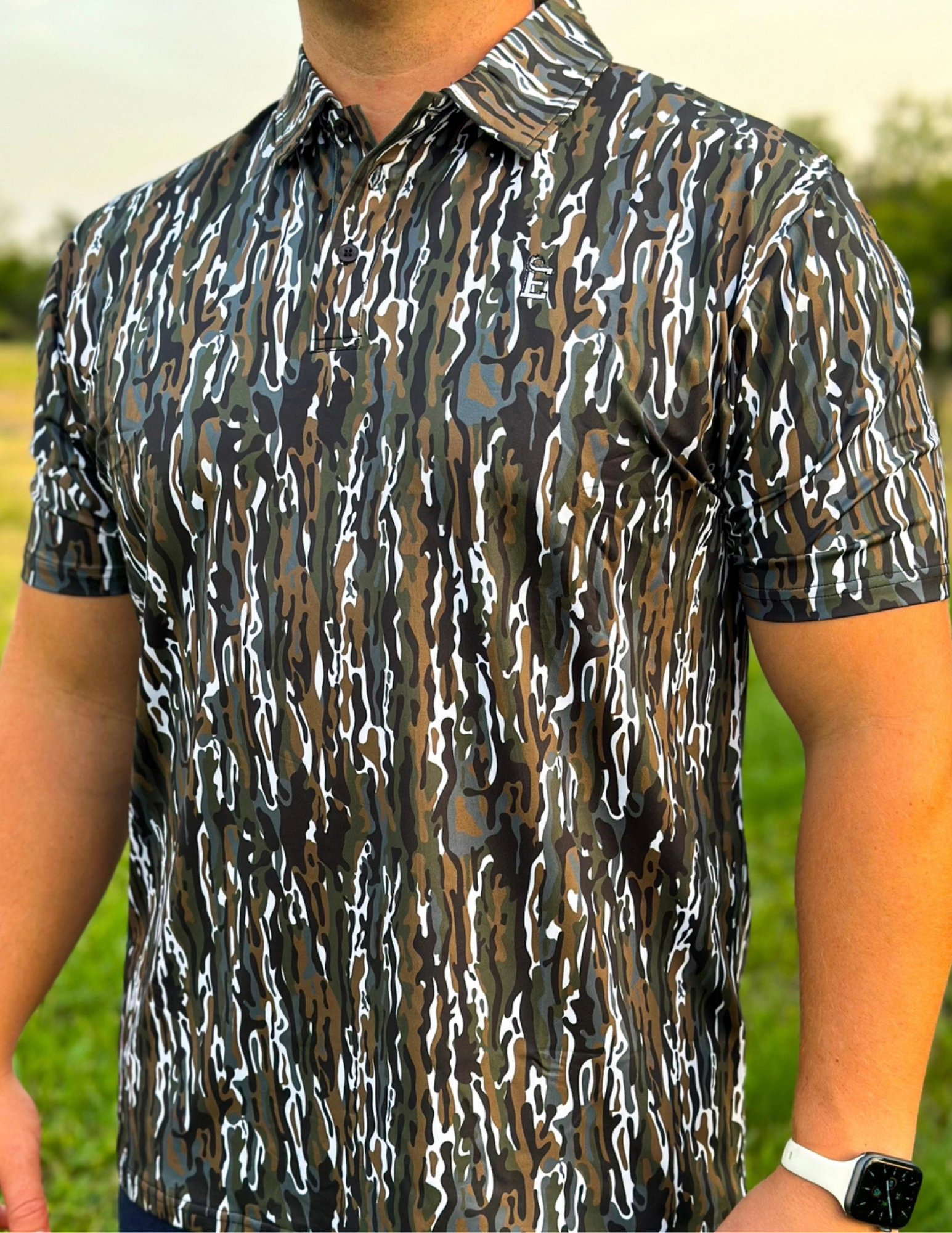 Embry Outdoors- Ranch Camo Golf Polo
