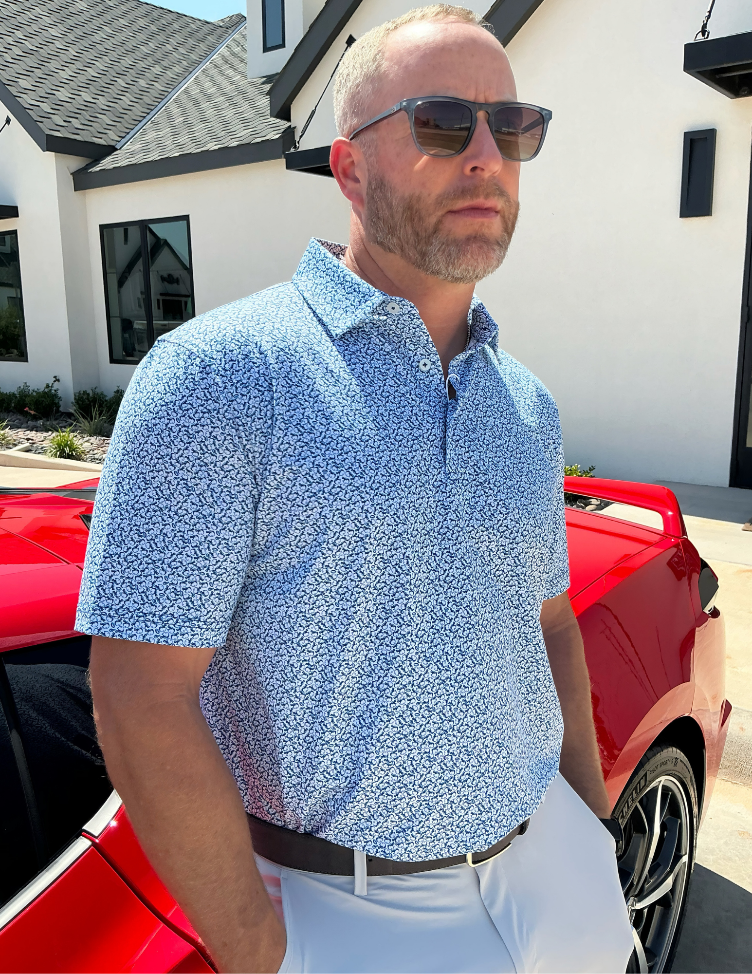 GenTeal Apparel- Performance Polo- Navy Helmet Havoc - The Foundry