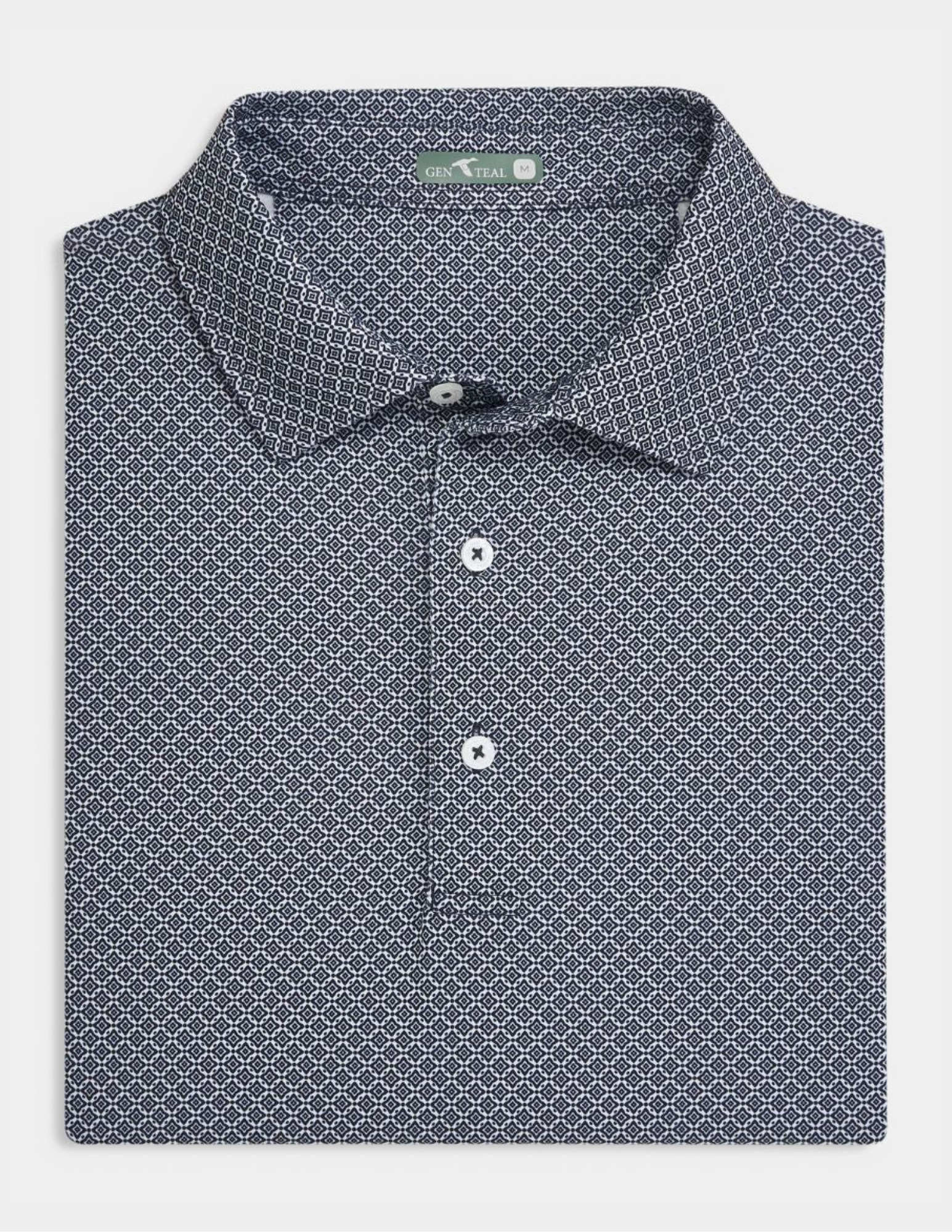 GenTeal Black Diamond Lattice Printed Performance Polo