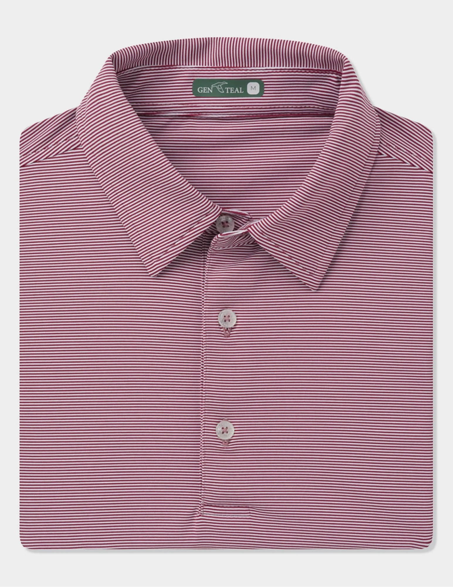 GenTeal Maroon Club Pinstripe Performance Polo