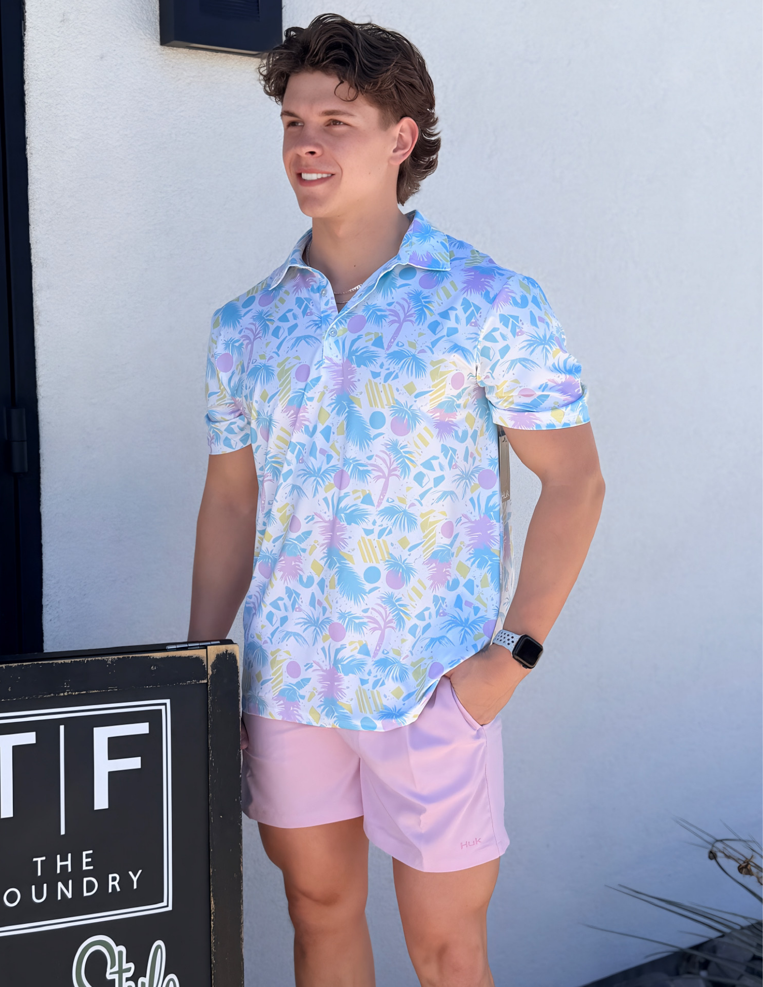 Huk- Pursuit Printed Polo- White