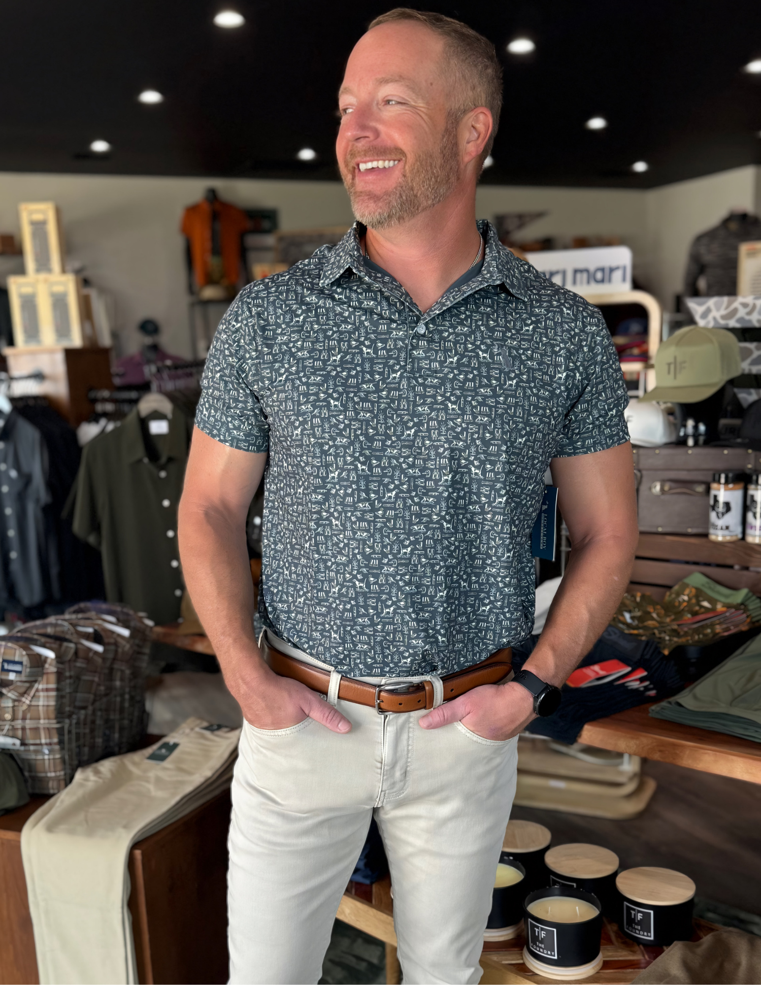Local Boy Outfitters- Dirty Myrtle Polo- The Hunt Brown